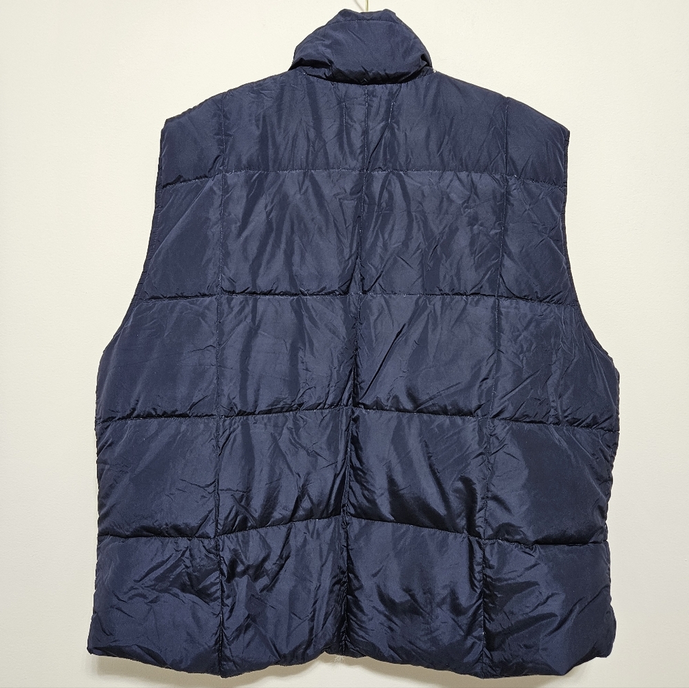 LANDS' END‎ Mens Goose Down Puffer Vest Nylon Insulated Gorpcore Snaps Blue XL - Picture 5 of 10